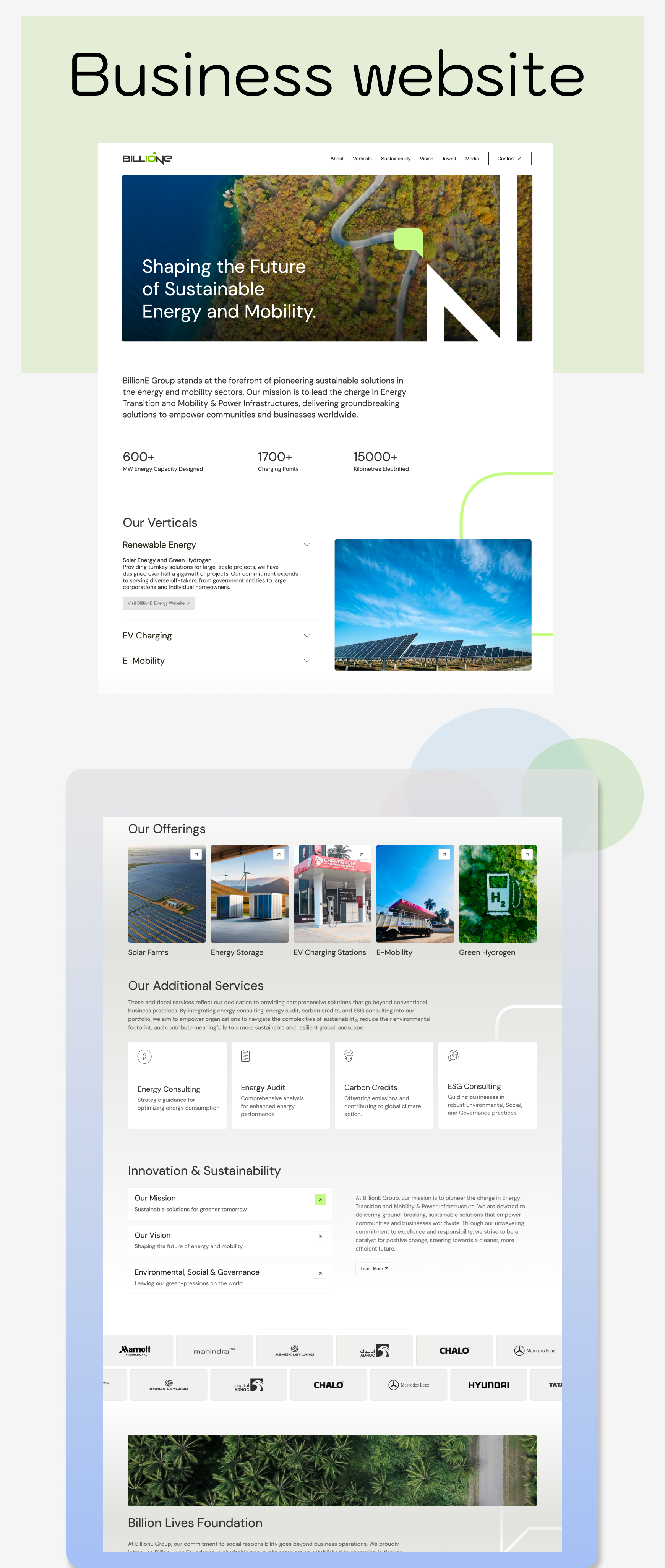 BillionE Group website homepage